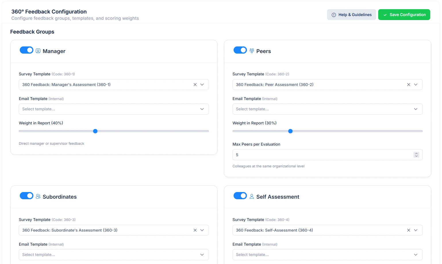 360 settings and integration