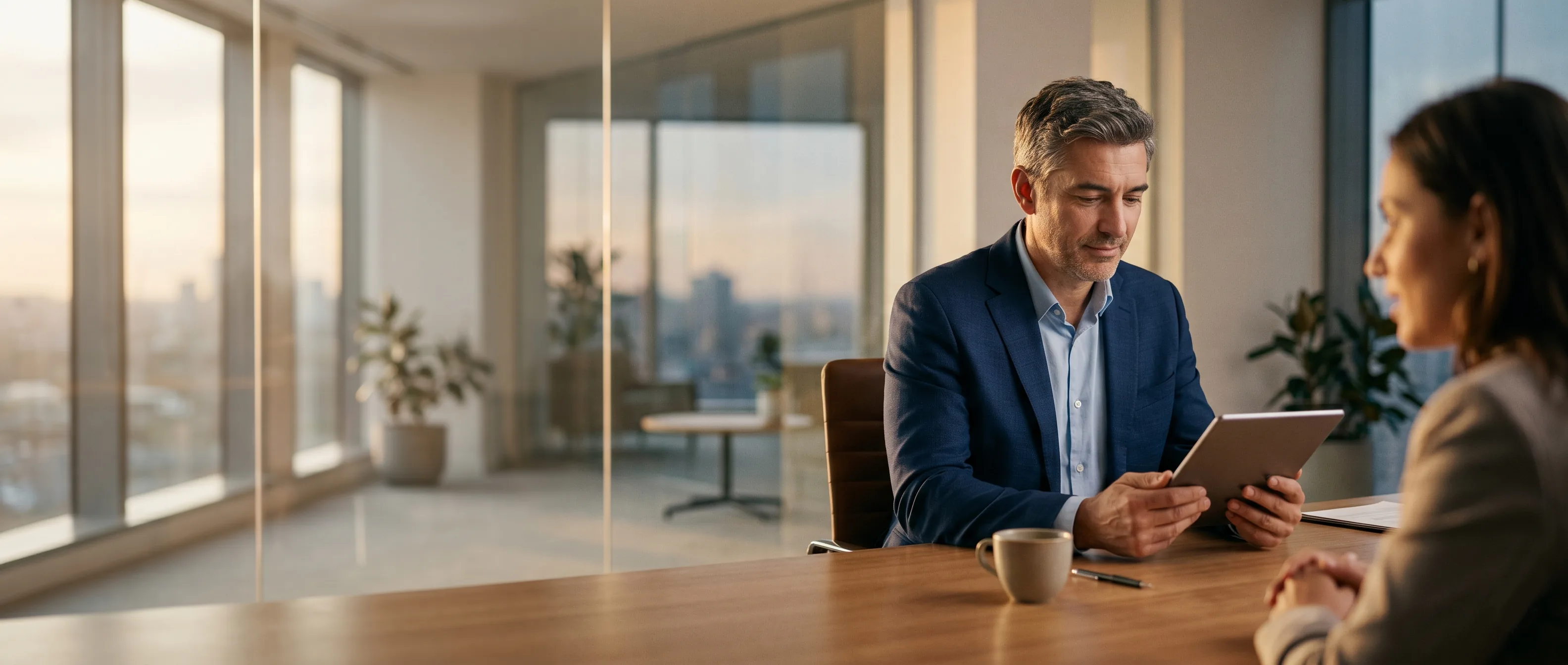 A manager reviewing an AI-synthesised development brief during a talent review.